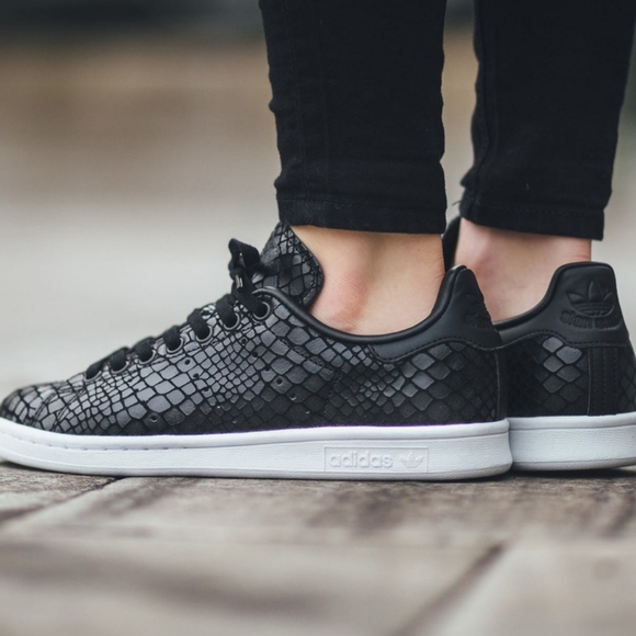 adidas Shoes - Adidas Stan Smith Reptile Embossed Black shoes